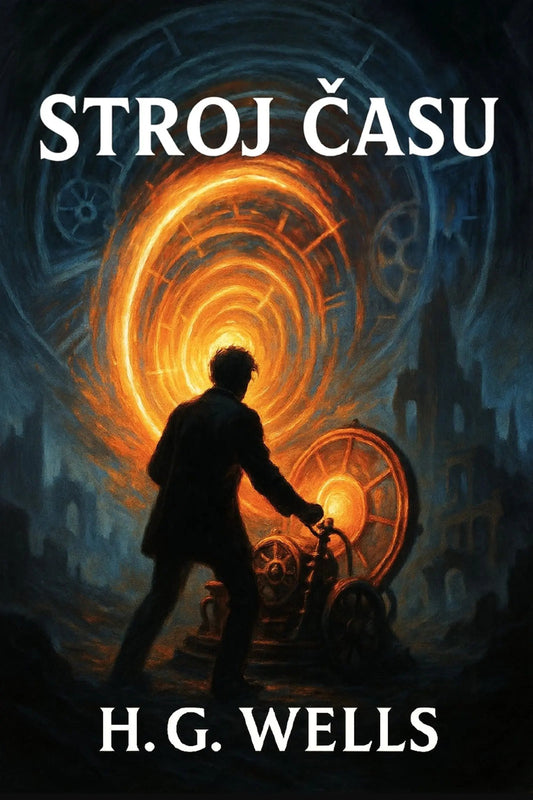 Book cover for 'Stroj času' by H.G. Wells