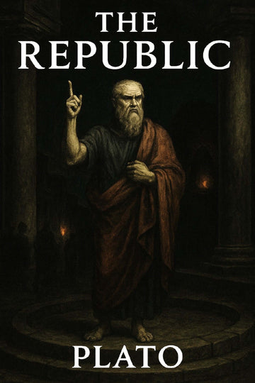 Book cover of 'The Republic' by Plato featuring a classical depiction of a philosopher.