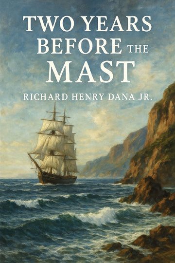 Book cover of 'Two Years Before the Mast' with a ship on a stormy sea