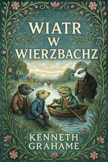 Book cover of 'Wiatr w wierzbach' by Kenneth Grahame with animal characters in a boat.
