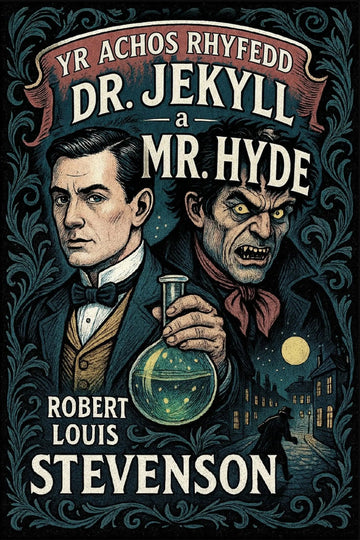 Book cover for 'Yr Achos Rhyfedd Dr. Jekyll a Mr. Hyde'