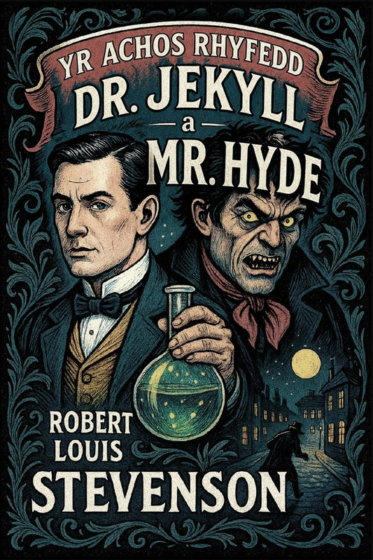Book cover for 'Yr Achos Rhyfedd Dr. Jekyll a Mr. Hyde'